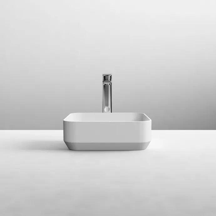 Serenity Square Countertop Basin - 365mm Wide - White