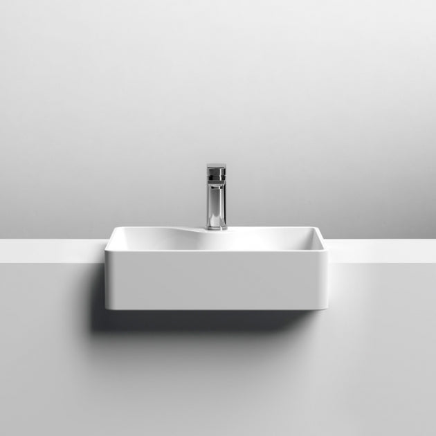 Forest Rectangle Semi Recessed Basin - 480mm Wide - 1 TH - White