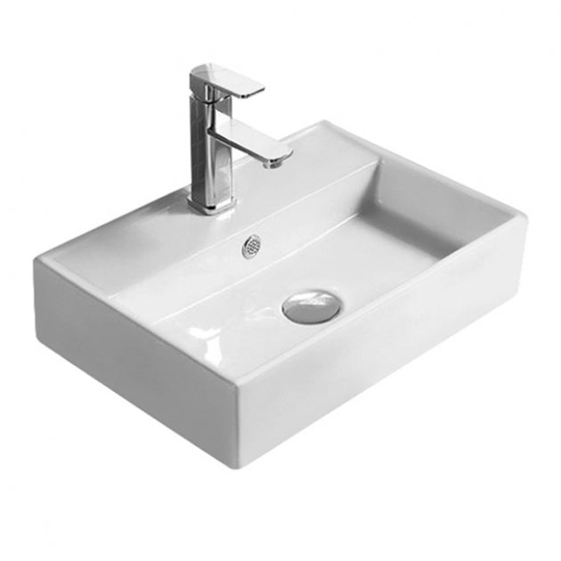 Serenity Square Countertop Basin - 500mm Wide - 1 TH - White