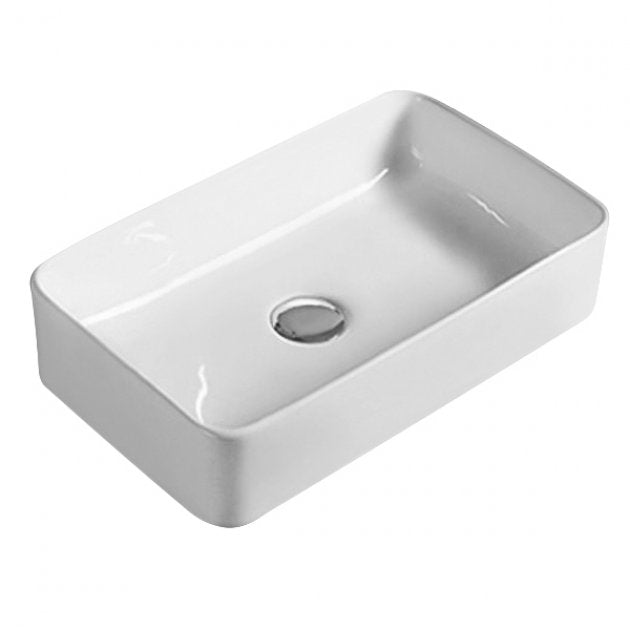 Serenity Rectangular Countertop Basin - 465mm Wide - White