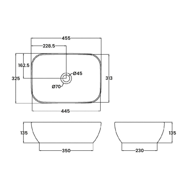 Serenity Square Countertop Basin