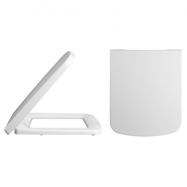 Line Modern Square Soft Close Toilet Seat - White
