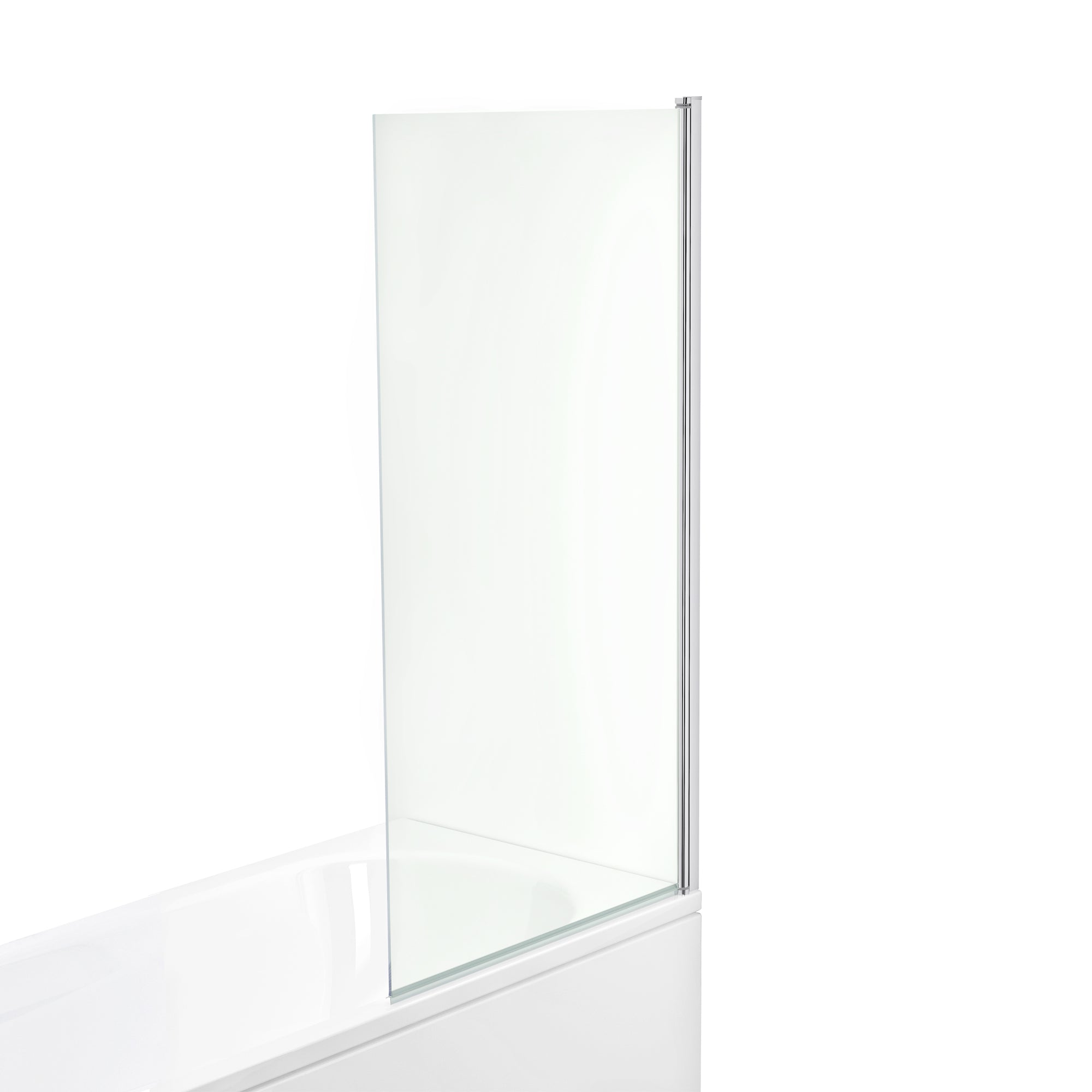 Modern Square Edge Straight Bath Screen - 6mm Glass - 1400mm x 800mm - Chrome