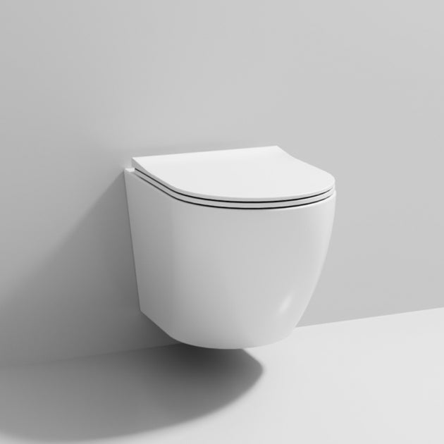Sigma Rimless Wall Hung Toilet with Slim Sandwich Soft Close Seat - White