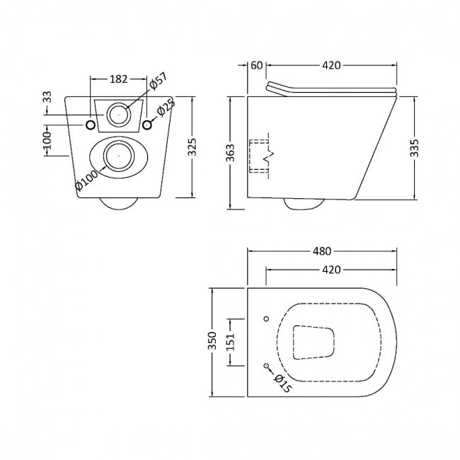Muse Modern Wall Hung Toilet with Slim Sandwich Soft Close Seat - White