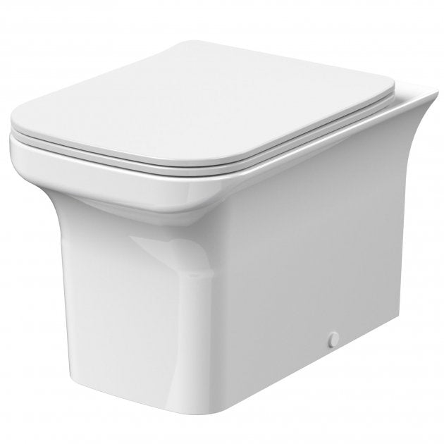 Reed Rimless Back to Wall Toilet with Soft Close Seat - White