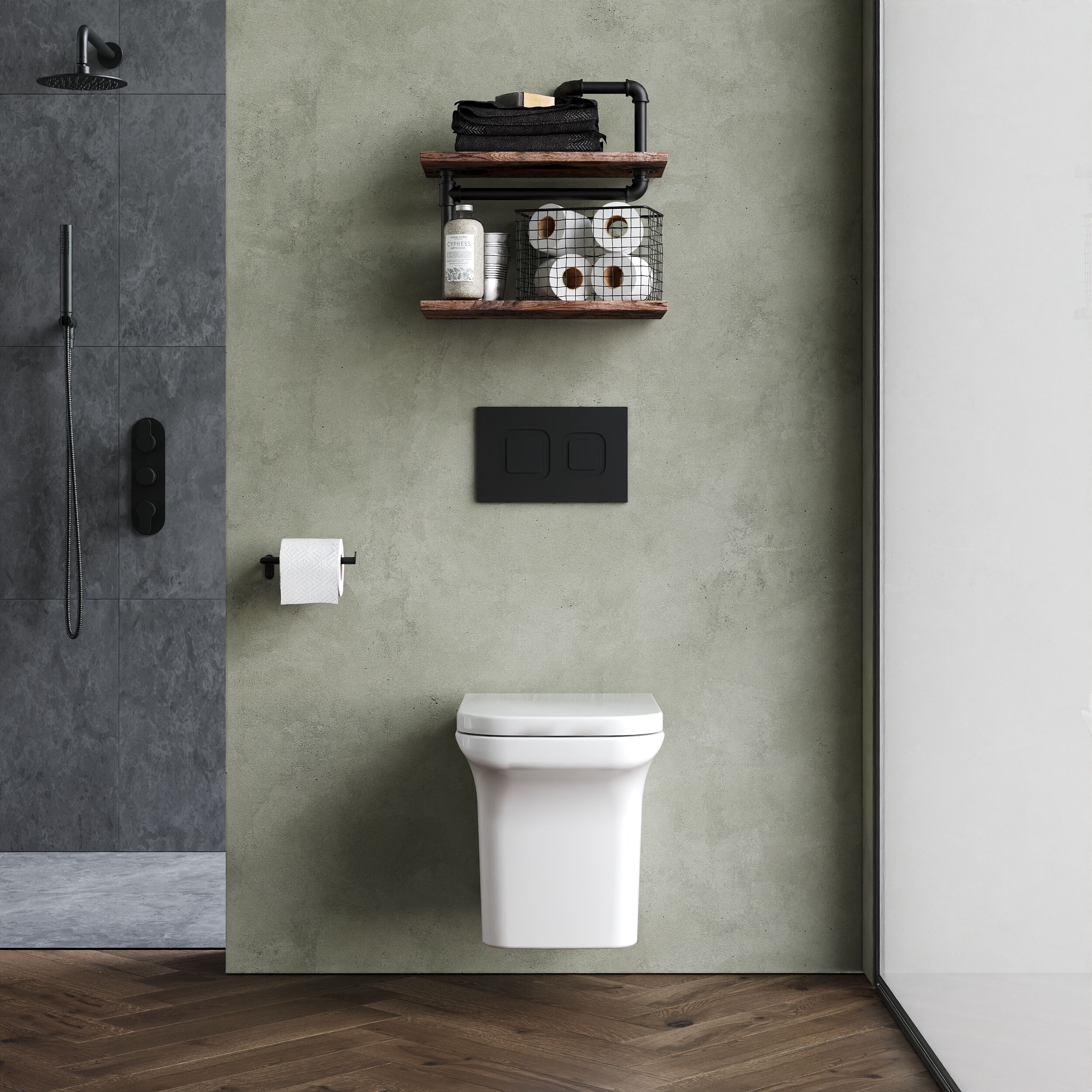 Reed Modern Wall Hung Toilet with Soft Close Seat - White