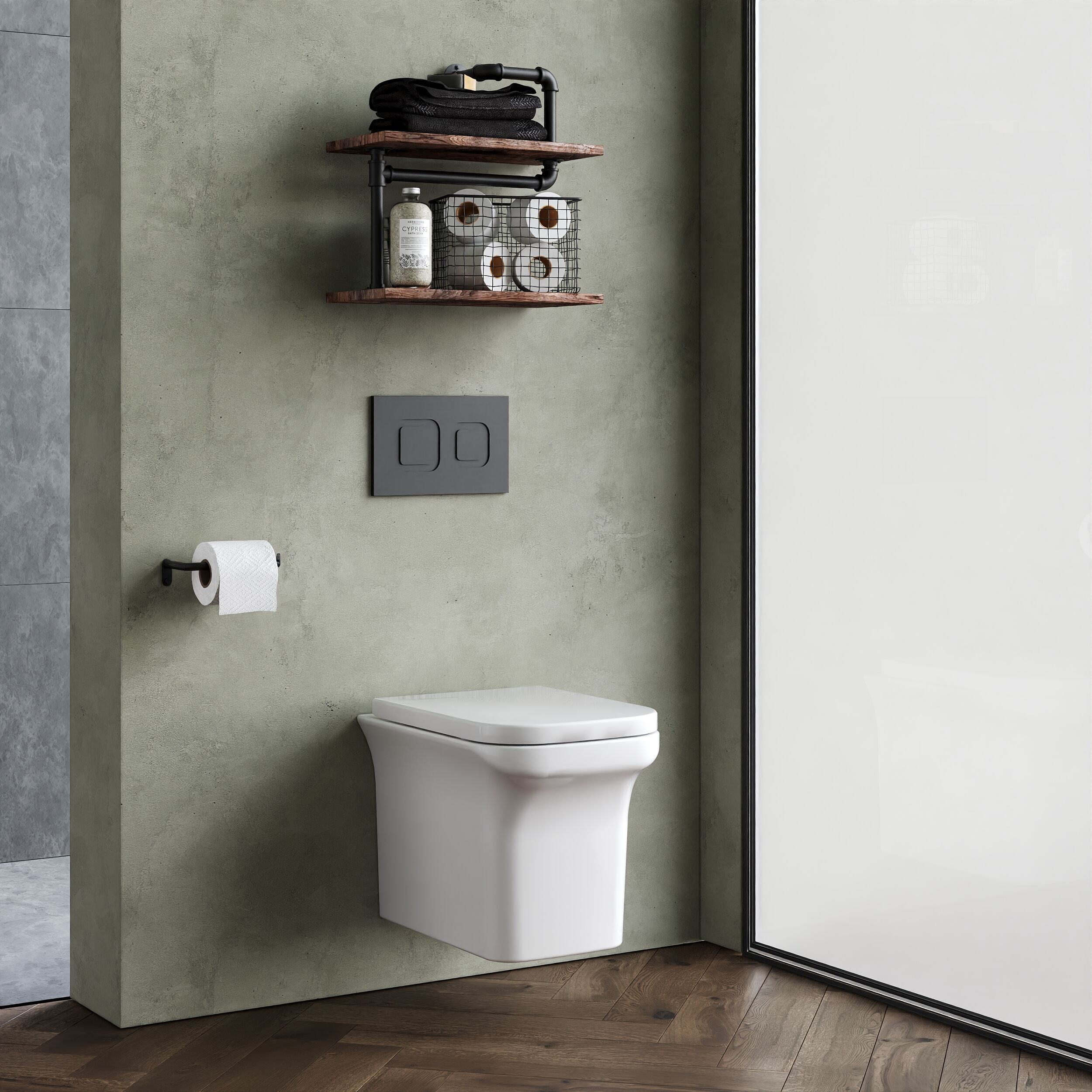 Reed Modern Wall Hung Toilet with Soft Close Seat - White