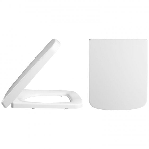 Nio Square D-Shape Soft Close Toilet Seat - White