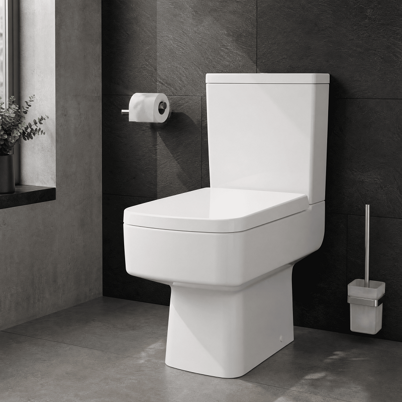 Nio Square D-Shape Soft Close Toilet Seat - White