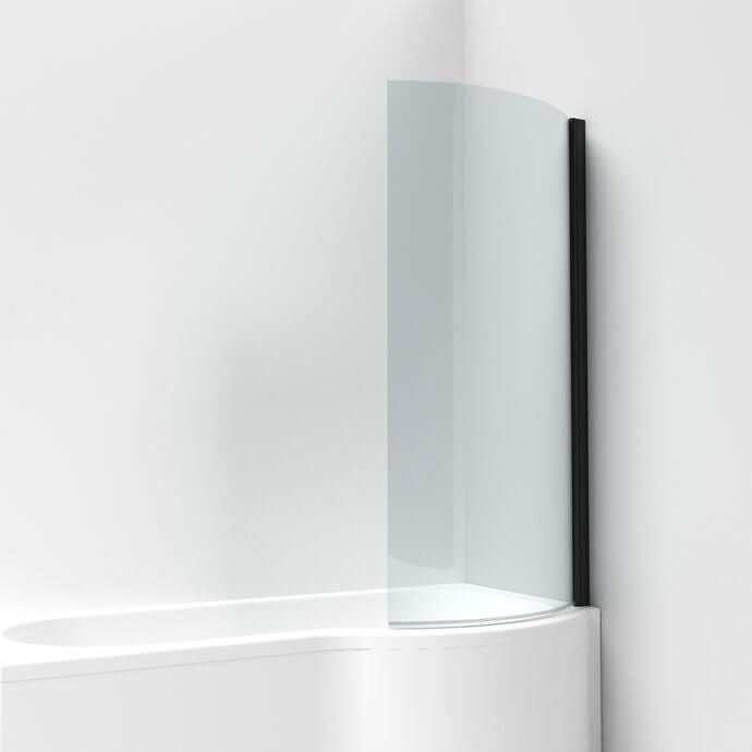 Curved P Bath Screen - 1430 x 715mm - 6mm Toughened Safety Glass