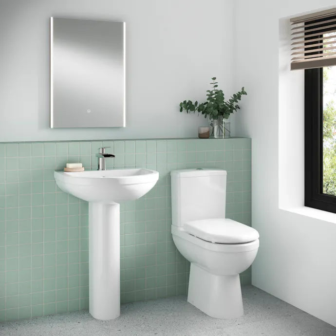 Ivo Comfort Height  Close Coupled Toilet with Push Button Cistern & Seat Options - White