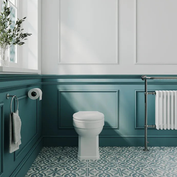 Classique Traditional Back to Wall Toilet with Standard or Soft Close Seat Options - White