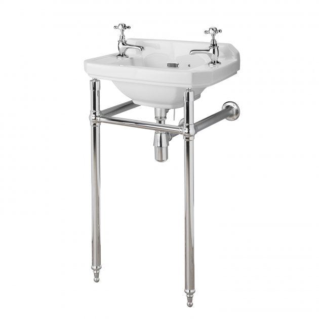 Richmond Traditional Basin With Washstand - White