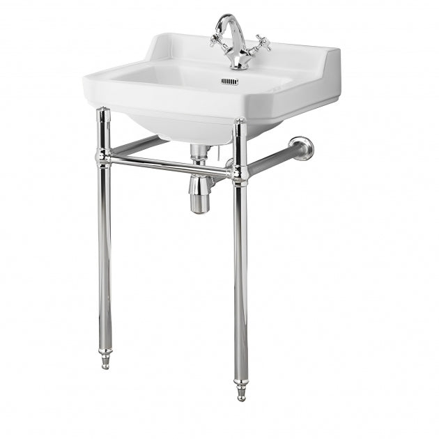 Richmond Traditional Basin With Washstand - White