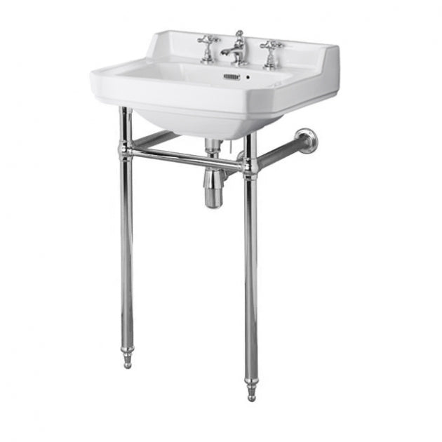Richmond Traditional Basin With Washstand - White