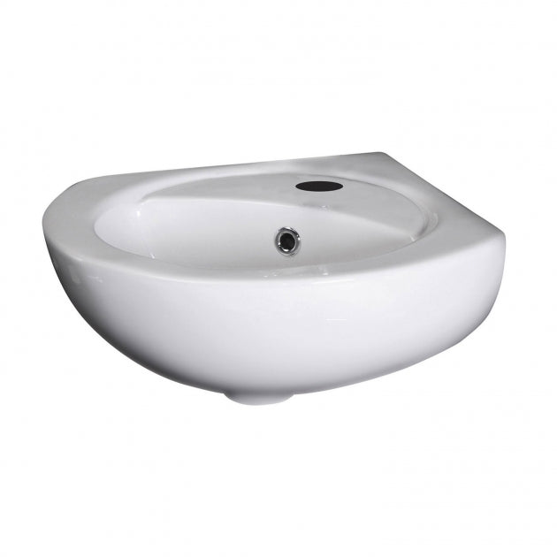 Sydney Corner Wall Hung Basin - 450mm Wide - 1 TH - White