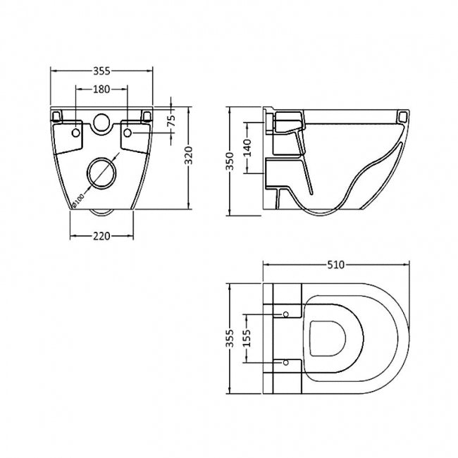Vast Wall Hung Toilet With Luxury Soft Close Seat Options - White