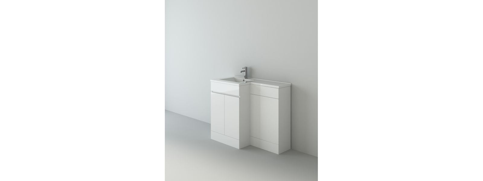 Neptune L Shape Combination Furniture Set - 1100mm Wide - White