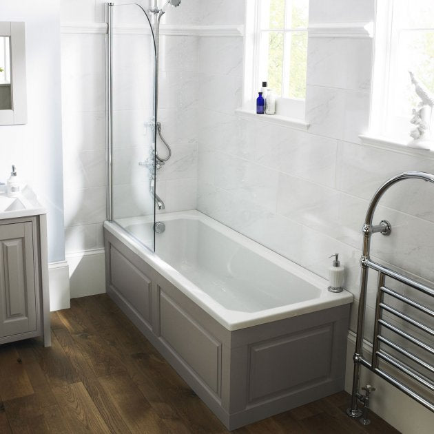 Metro Rectangular Single Ended Bath with Legs - White