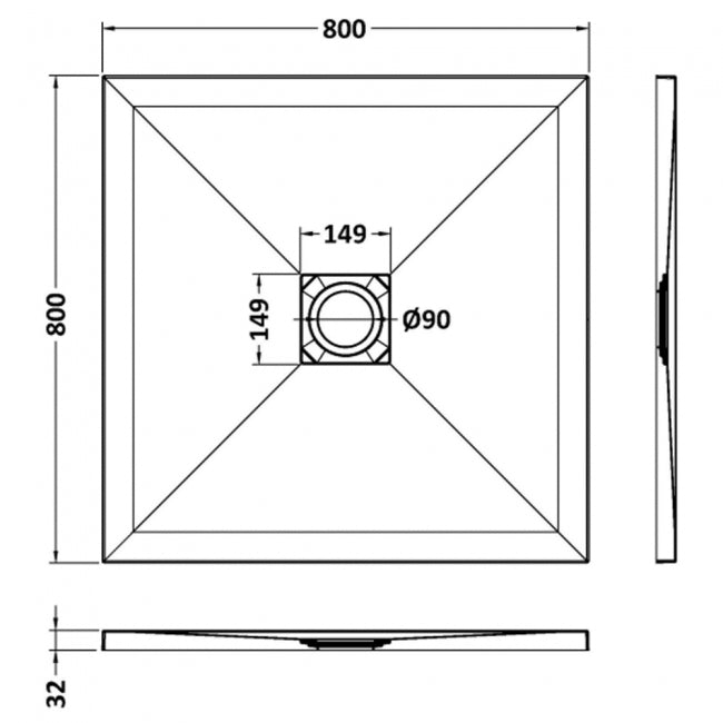 Bibe Slimline Square Shower Tray