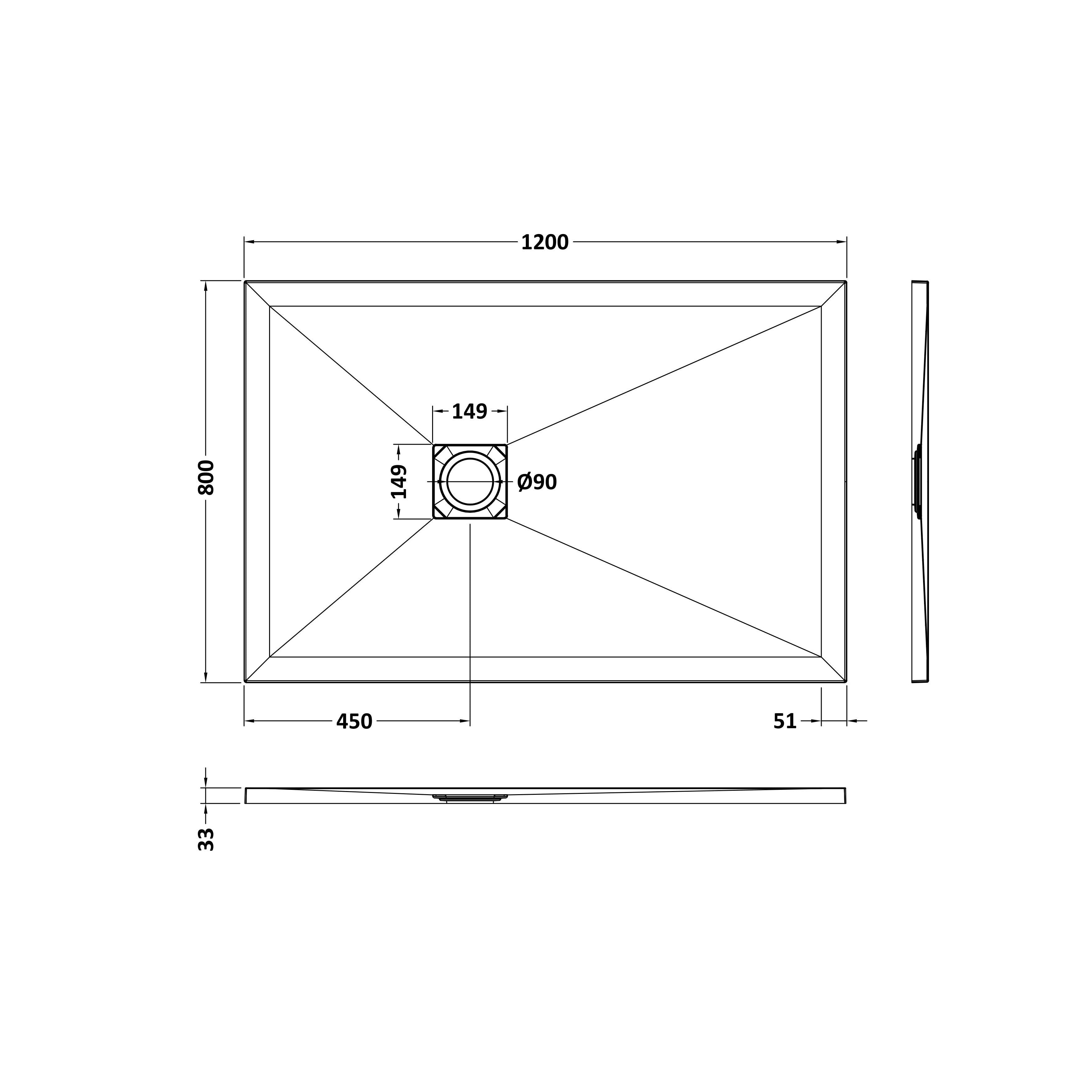 Bibe Slimline Rectangular Shower Tray