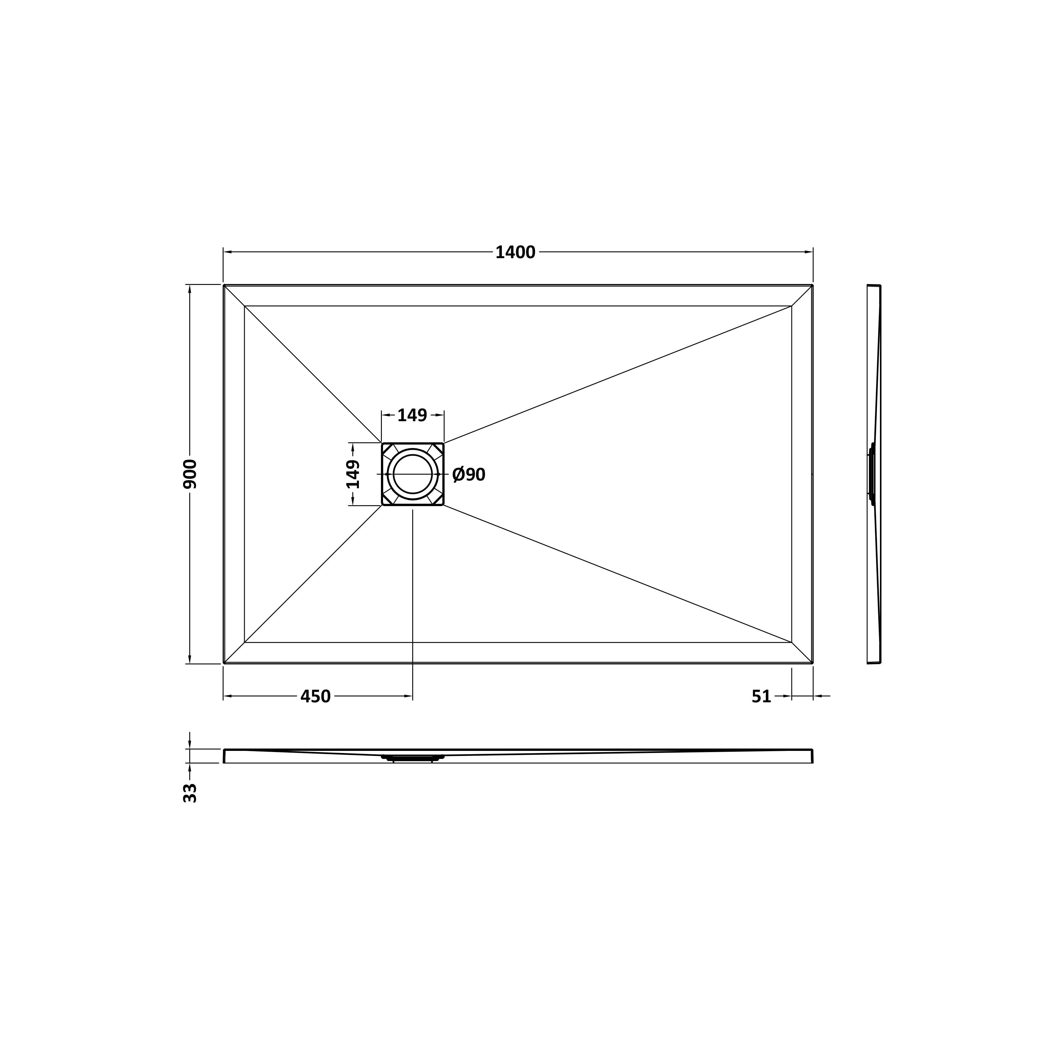 Bibe Slimline Rectangular Shower Tray