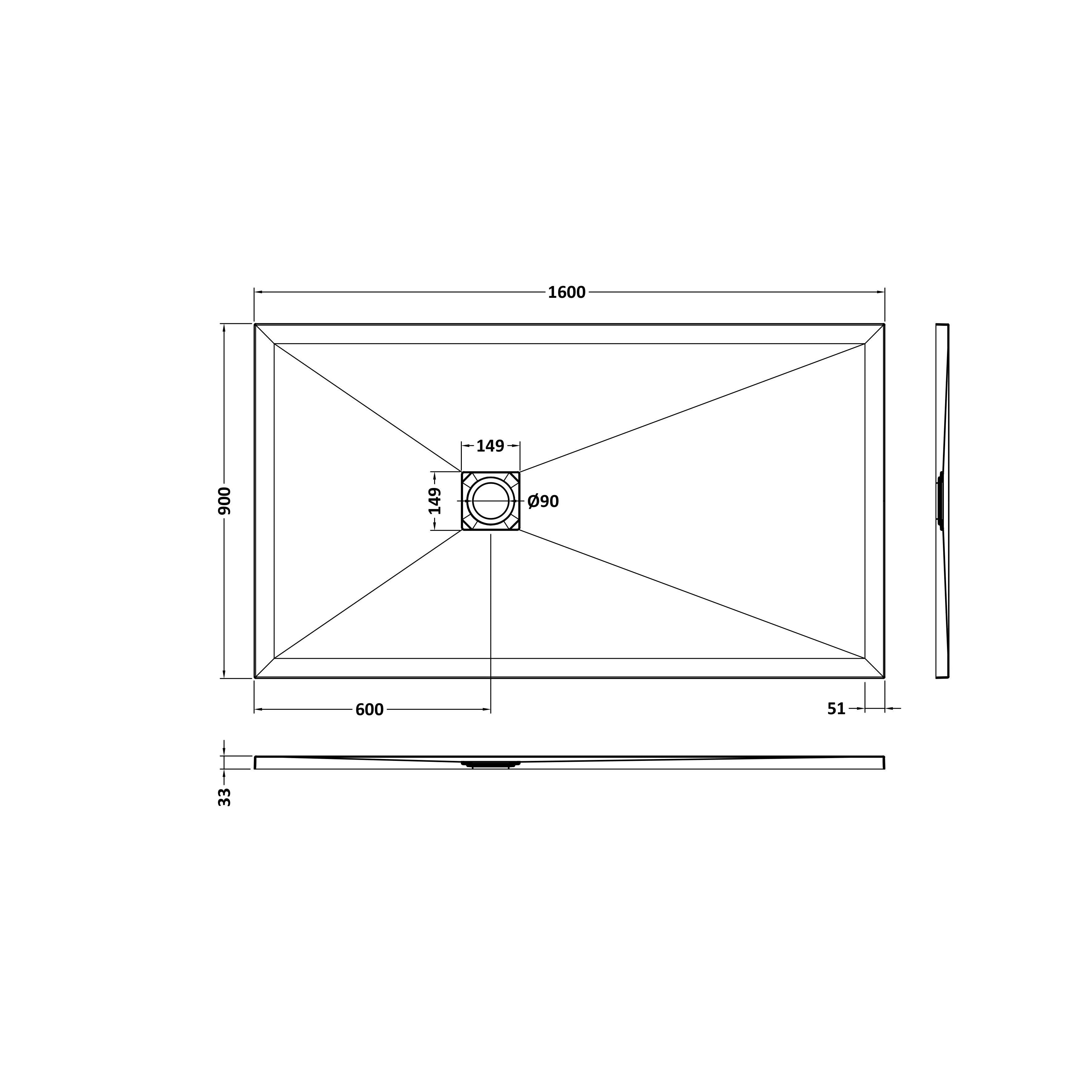 Bibe Slimline Rectangular Shower Tray