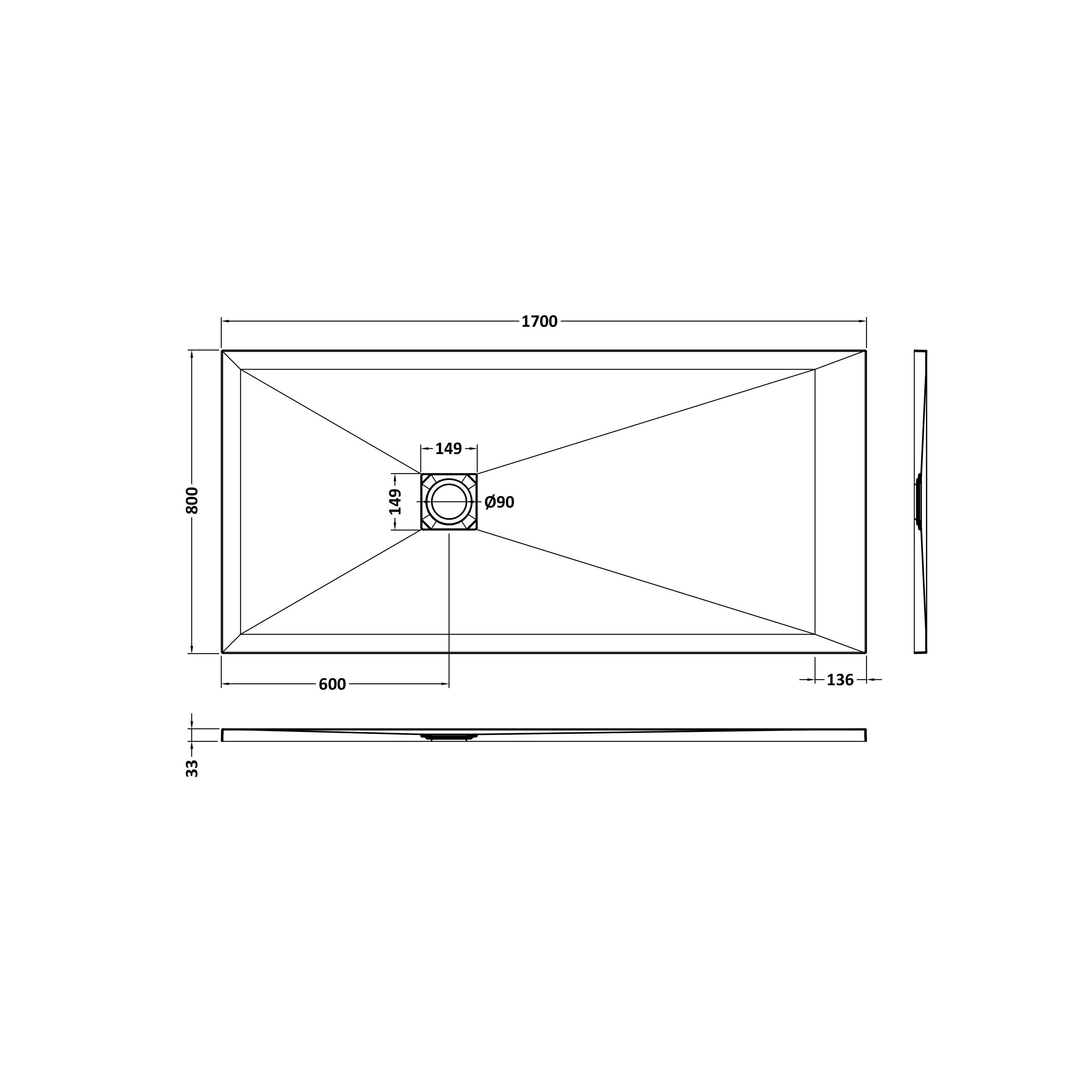 Bibe Slimline Rectangular Shower Tray