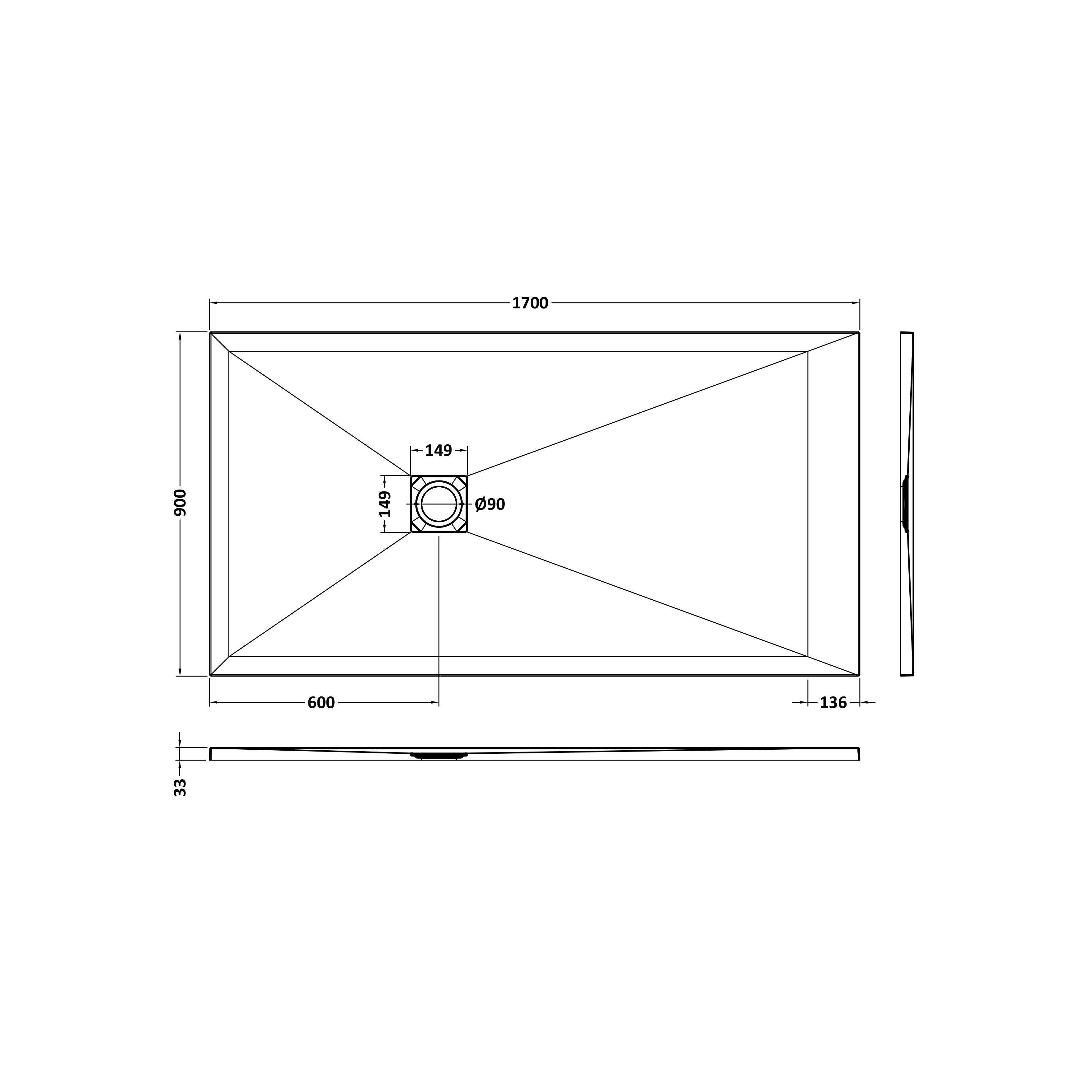 Bibe Slimline Rectangular Shower Tray