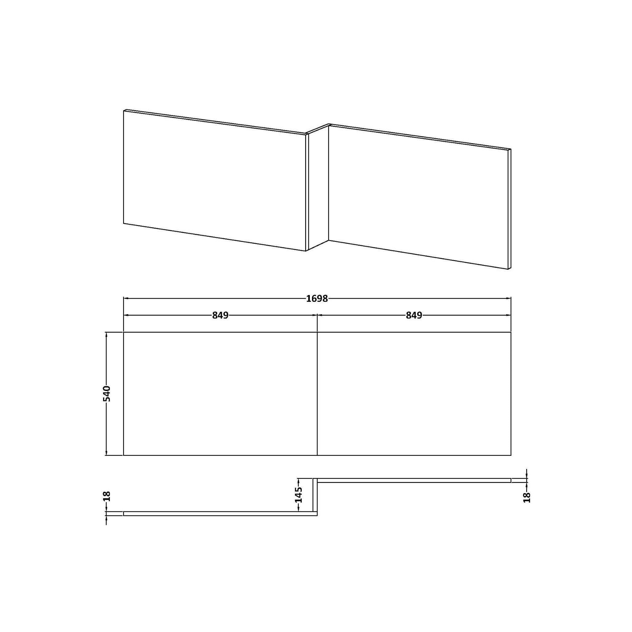 Kudos PVC Square Front Bath Panel - Gloss White