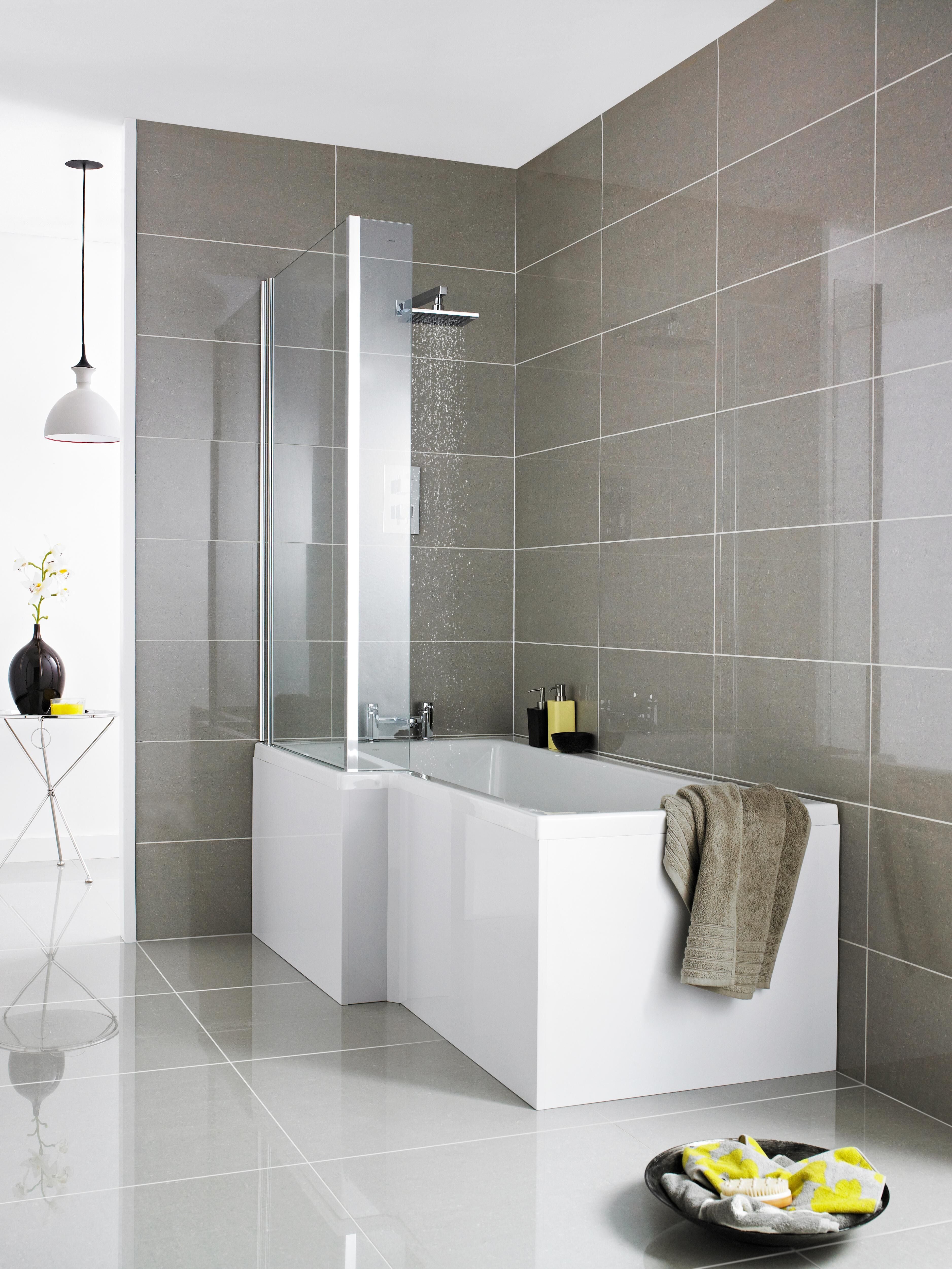 Crosswater L-Shaped Square Shower Bath Front Panel - 1700mm