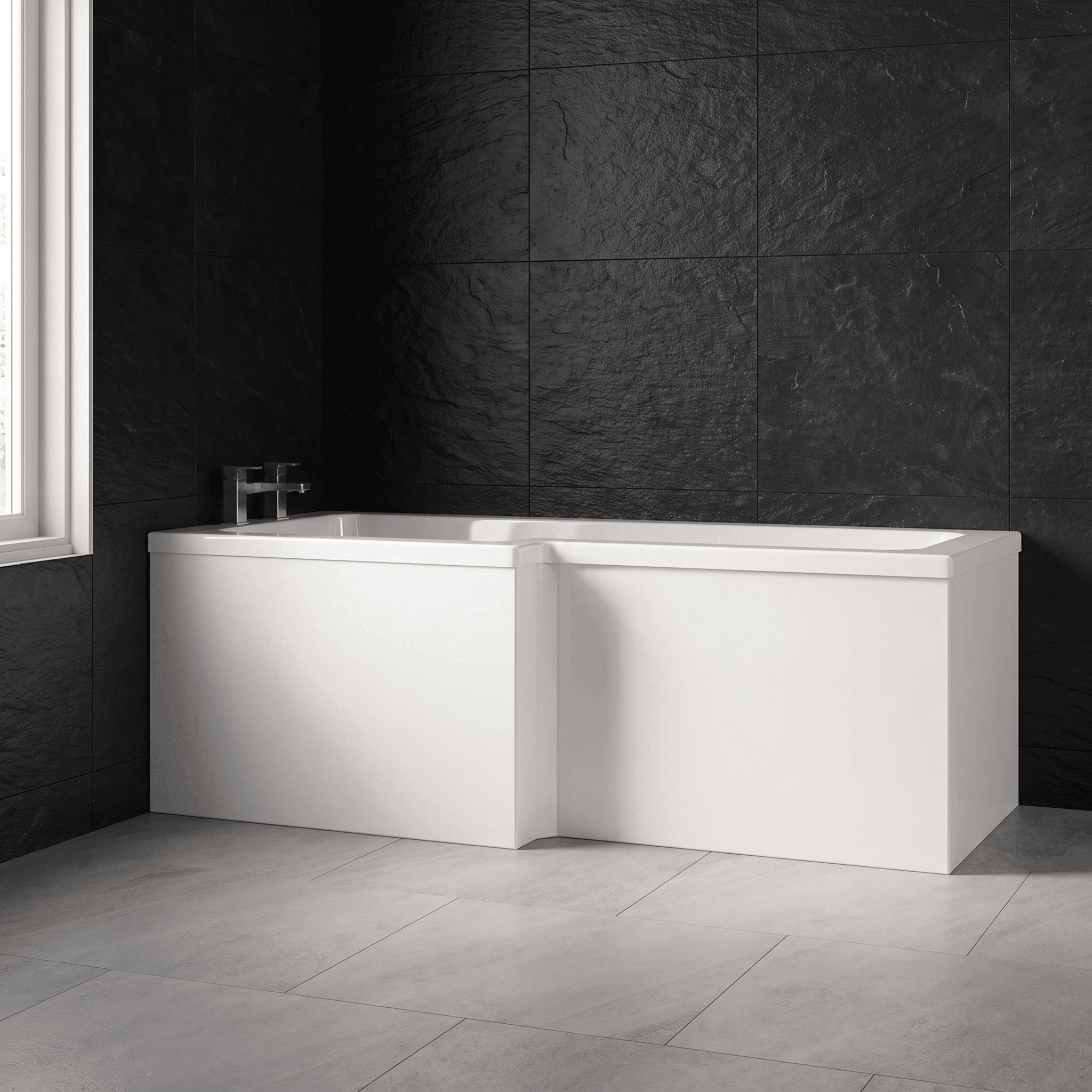 Kudos PVC Square Front Bath Side Panel - Gloss White