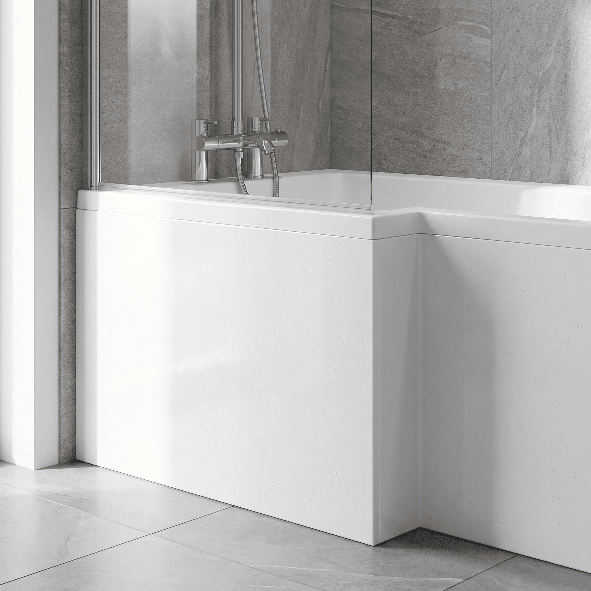 Kudos PVC Square Front Bath Side Panel - Gloss White