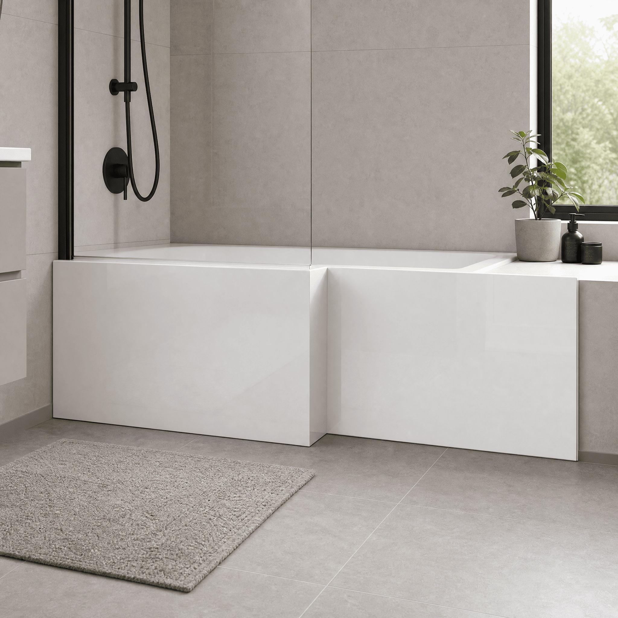 Kudos PVC Square Front Bath Side Panel - Gloss White