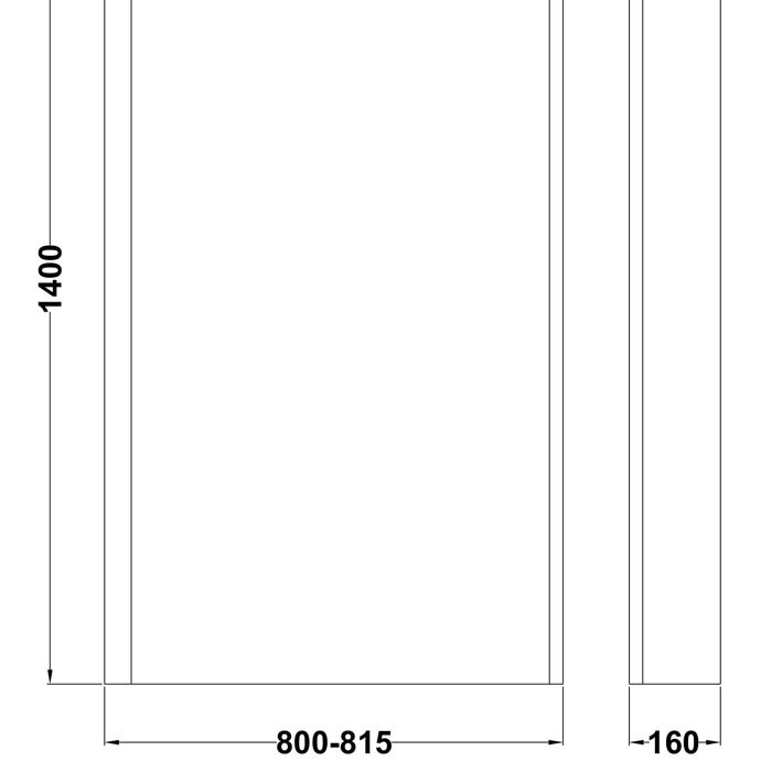 Square Bath Screen with Fixed Return Panel - 1400 x 815mm - 6mm Toughened Safety Glass