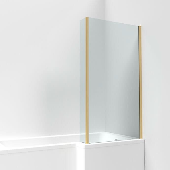 Square Bath Screen with Fixed Return Panel - 1400 x 815mm - 6mm Toughened Safety Glass