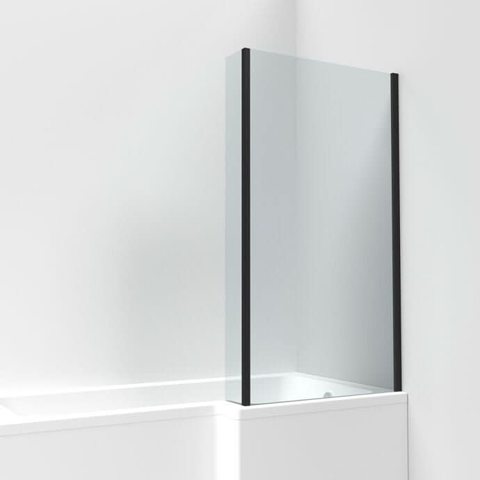 Square Bath Screen with Fixed Return Panel - 1400 x 815mm - 6mm Toughened Safety Glass