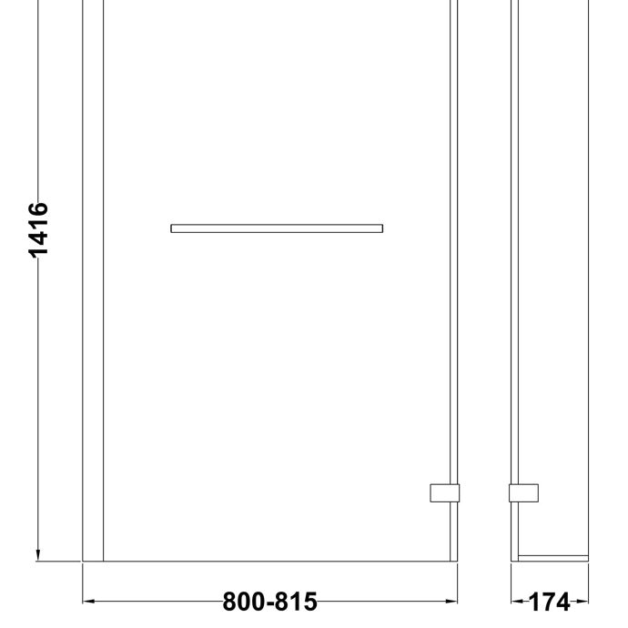 L-Shaped Hinged Bath Screen with Fixed Return Panel and Towel Rail - 1416 x 815mm - Chrome