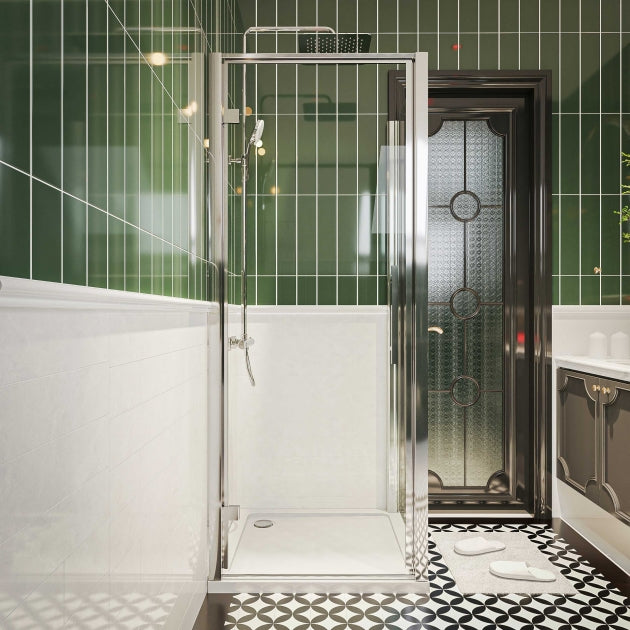 Bibe Slip Resistant Slimline Square Shower Tray - Gloss White