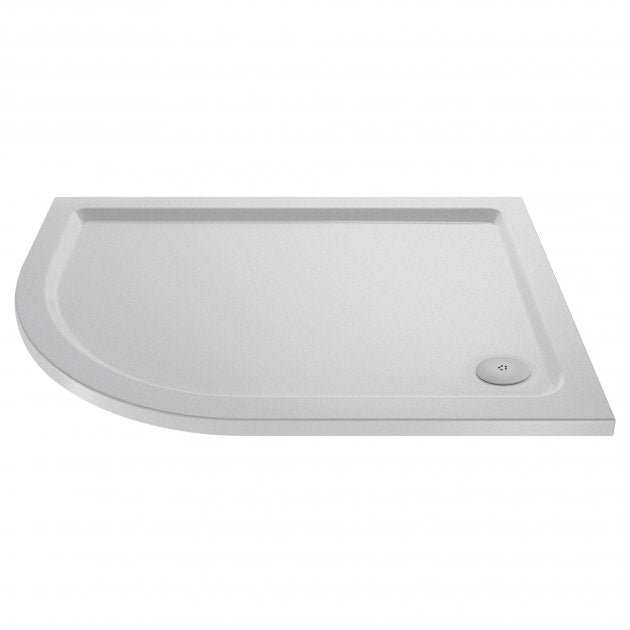 Alex Slip Resistant Slimline Offset Quadrant Shower Tray - Gloss White