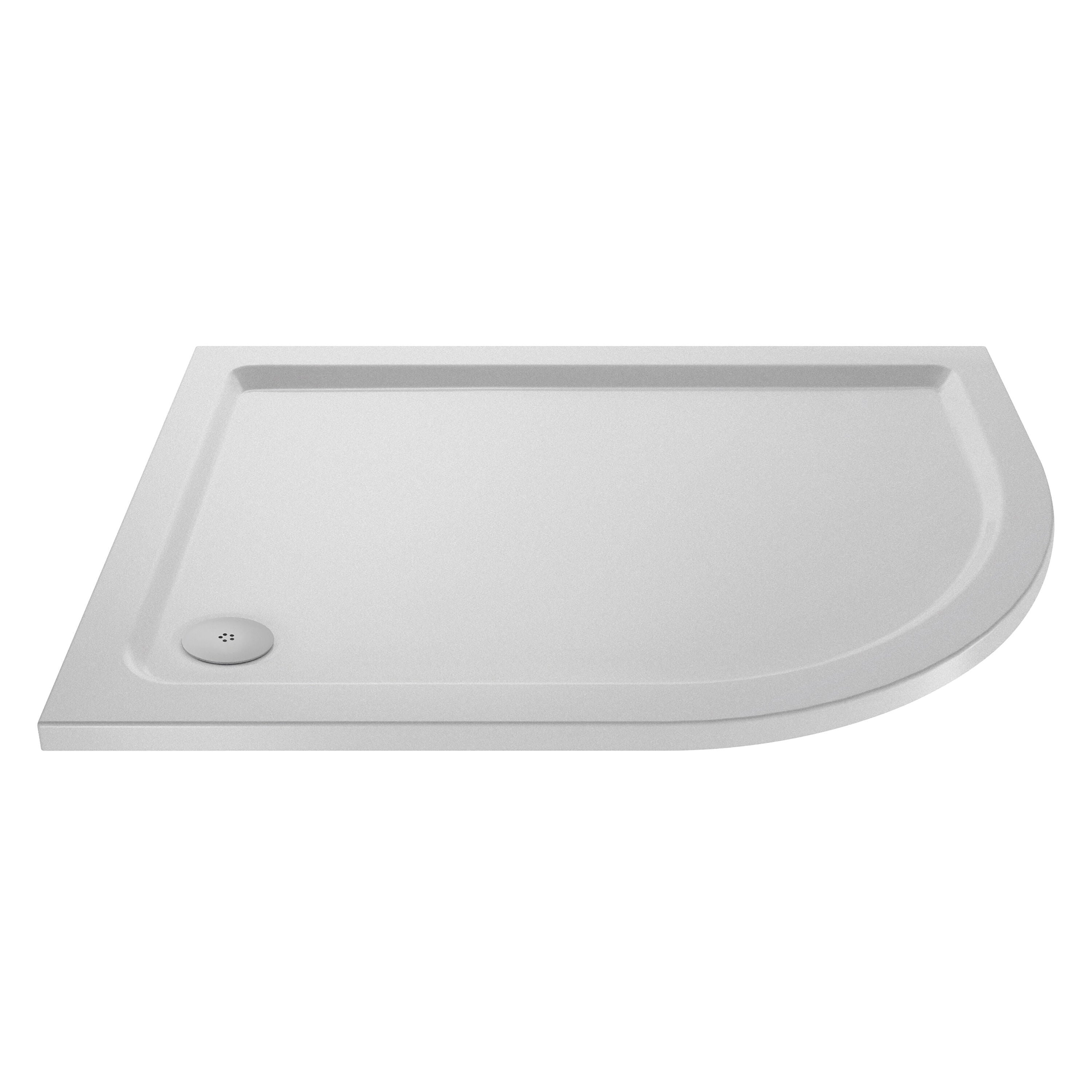 Alex Slip Resistant Slimline Offset Quadrant Shower Tray - Gloss White