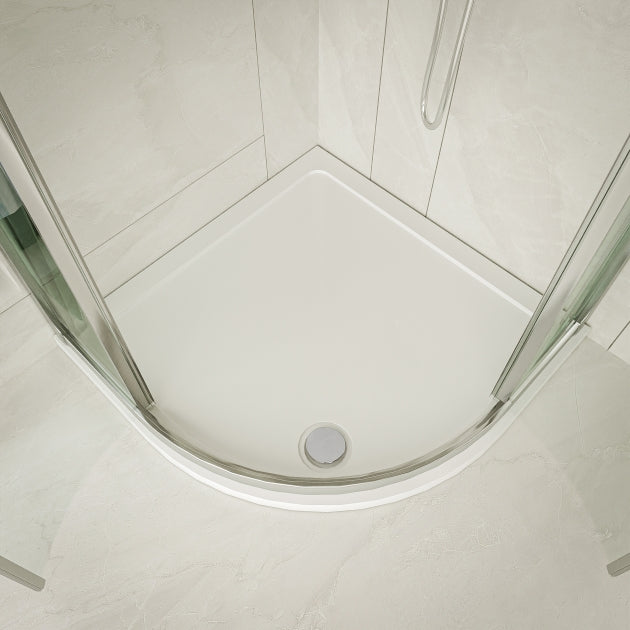 Alex Slip Resistant Slimline Quadrant Shower Tray - Gloss White