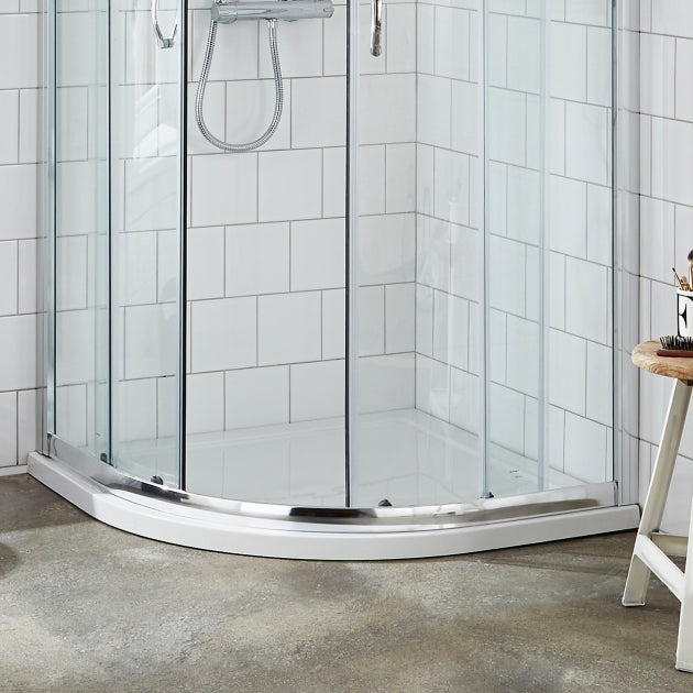 Alex Slip Resistant Slimline Quadrant Shower Tray - Gloss White