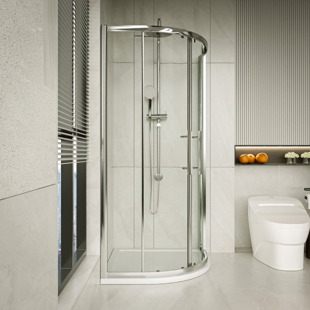 Alex Slip Resistant Slimline Quadrant Shower Tray - Gloss White