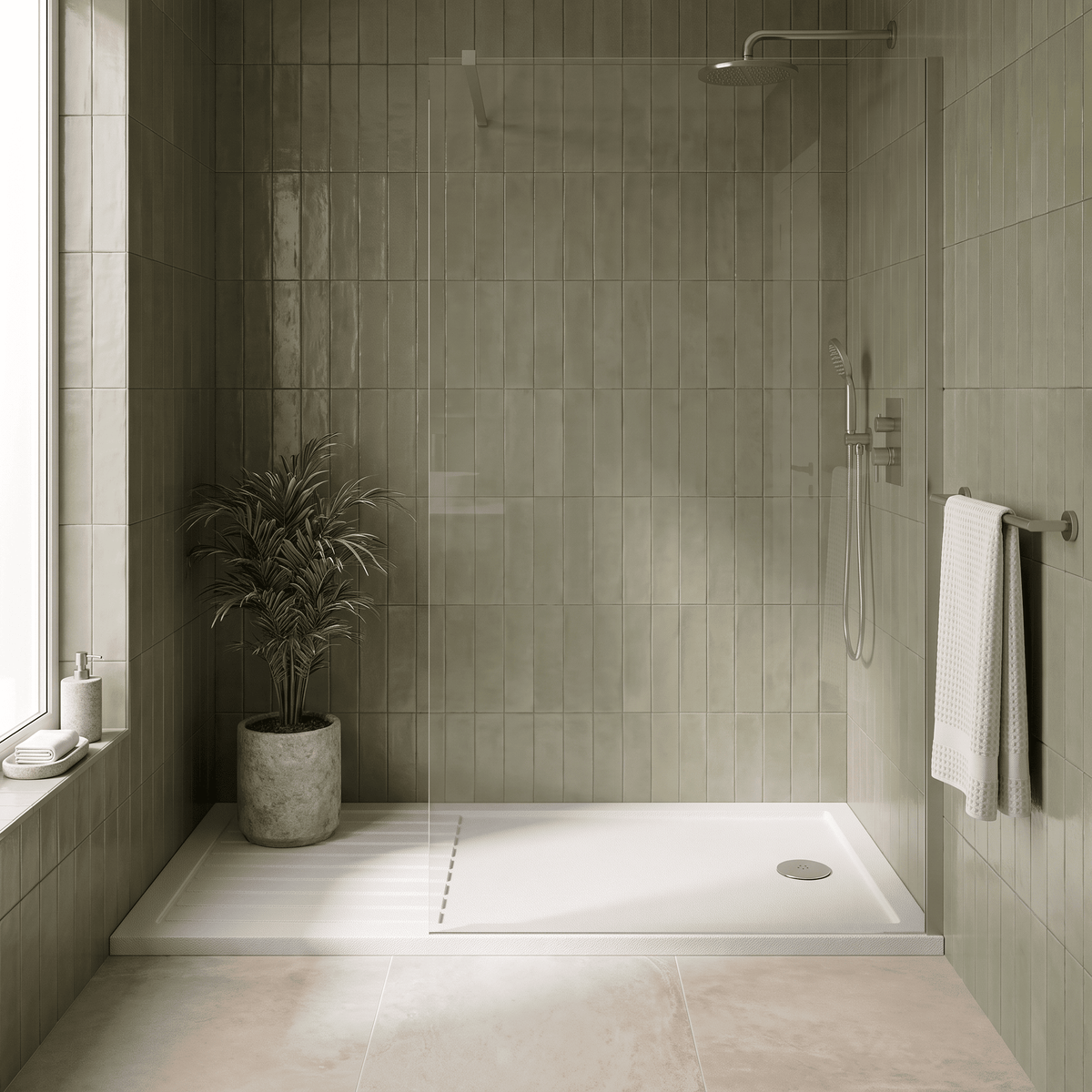 Bibe Slip Resistant Rectangular Walk In Shower Tray - Gloss White