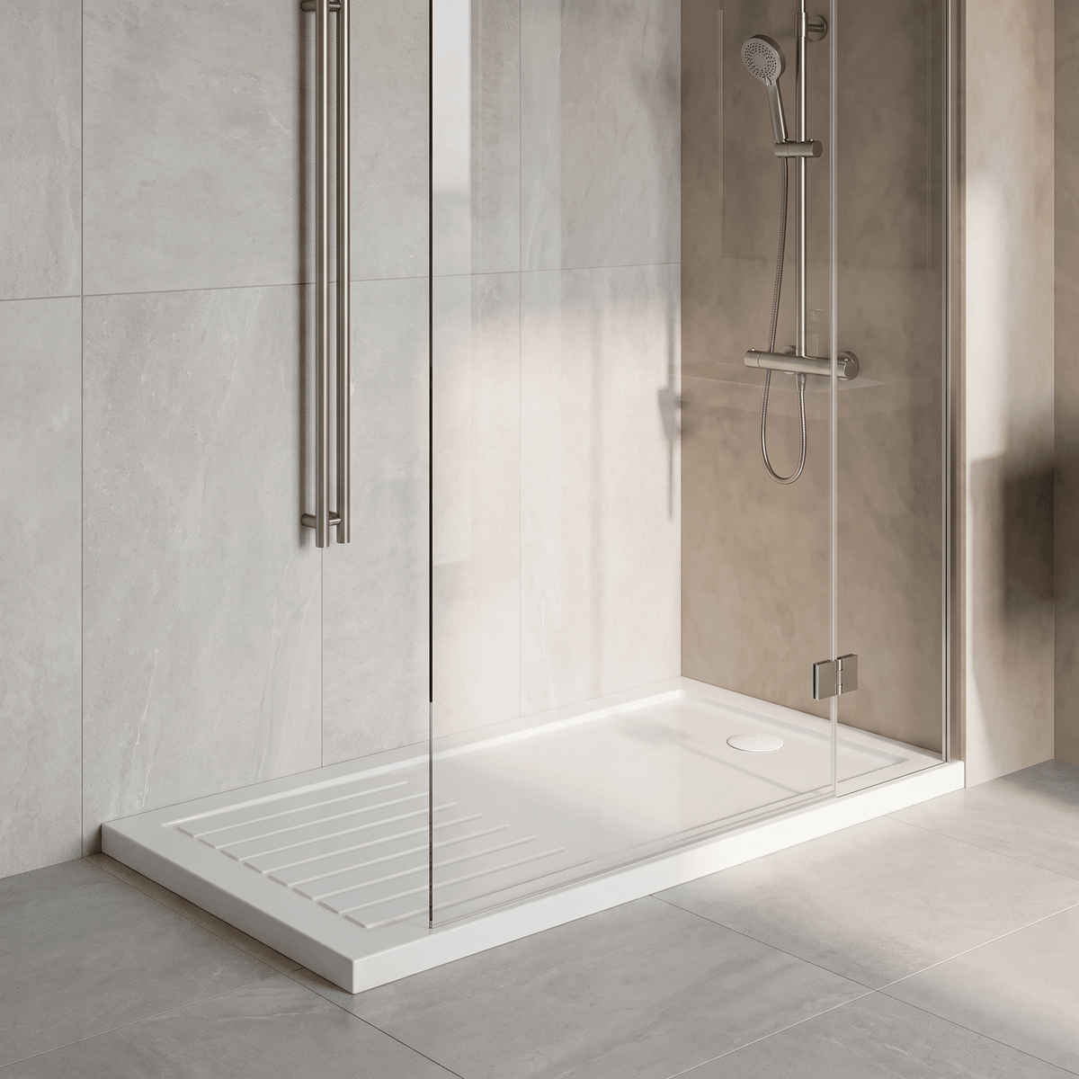 Bibe Slip Resistant Rectangular Walk In Shower Tray - Gloss White