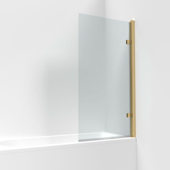Square Hinged Bath Screen - 1520 x 830mm - 8mm Toughened Safety Glass