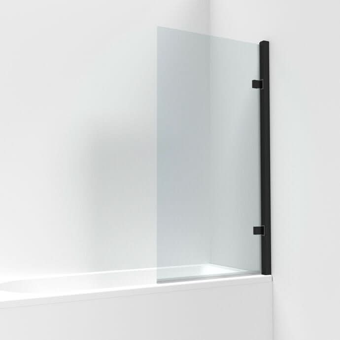 Square Hinged Bath Screen - 1520 x 830mm - 8mm Toughened Safety Glass