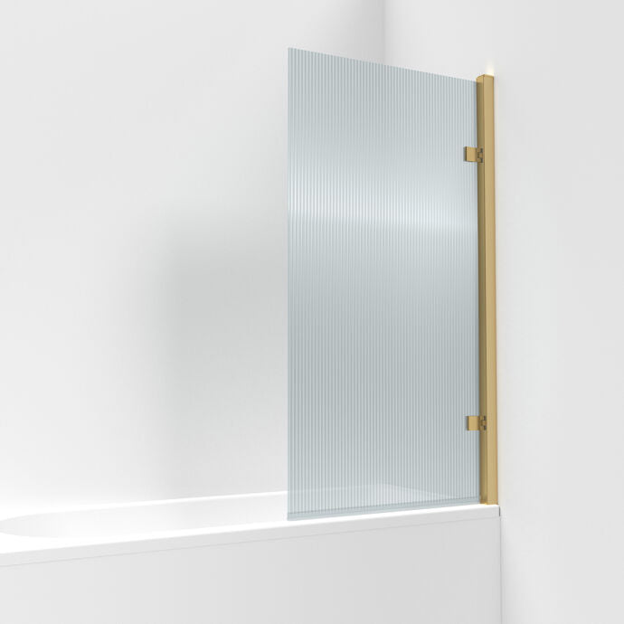 Square Hinged Bath Screen - 1520 x 830mm - 8mm Toughened Safety Glass